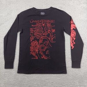 Game of Thrones Shirt House Sigil Graphic Tee Mens M Black Long Sleeve RN77272